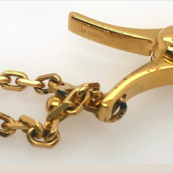 AUTHENTIC HERMES GOLD TONE KEYCHAIN ACCESSORY - Picture 5 of 8